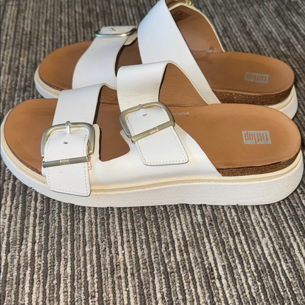 Fitflop Gen FF Double Buckle Sandals White leather Size 9 - Picture 4 of 8